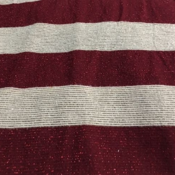 3/ $15 Shimmery Red White Stripe Razor Back Tank - Picture 2 of 8
